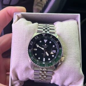 Seiko Black and Green GMT Men's Watch